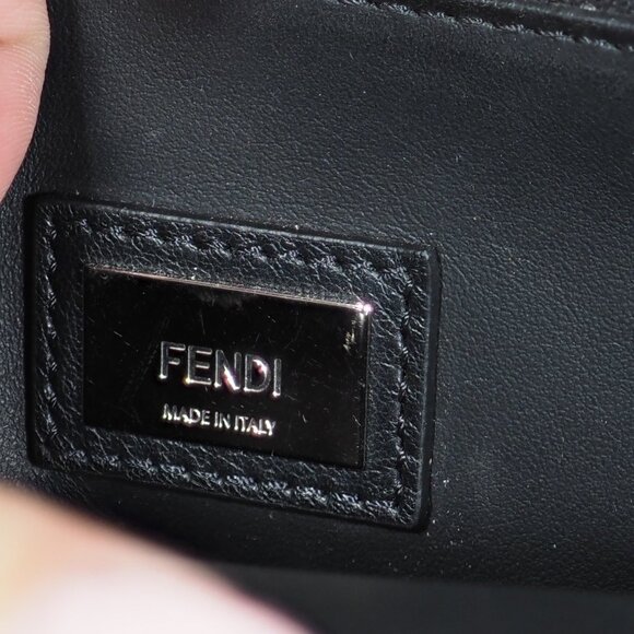 Fendi Petite 2Jours Black Leather Tote with Multicolor Dolce Studs - Picture 13 of 15